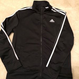 Adidas Track jacket. Black/white stripes.